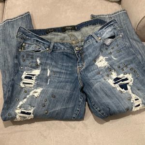Torrid premium studded destructed boyfriend jeans
